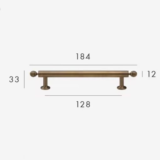 Handcrafted Solid Brass Cabinet Pull (Antique Finish, Customizable)