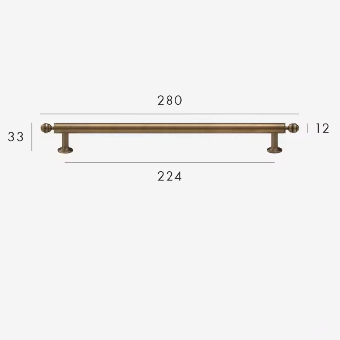 Handcrafted Solid Brass Cabinet Pull (Antique Finish, Customizable)