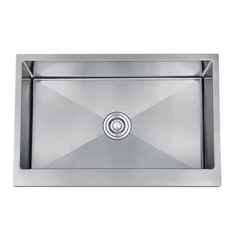 Handcrafted Stainless Steel Square Kitchen Sink (Topmount or Undermount)