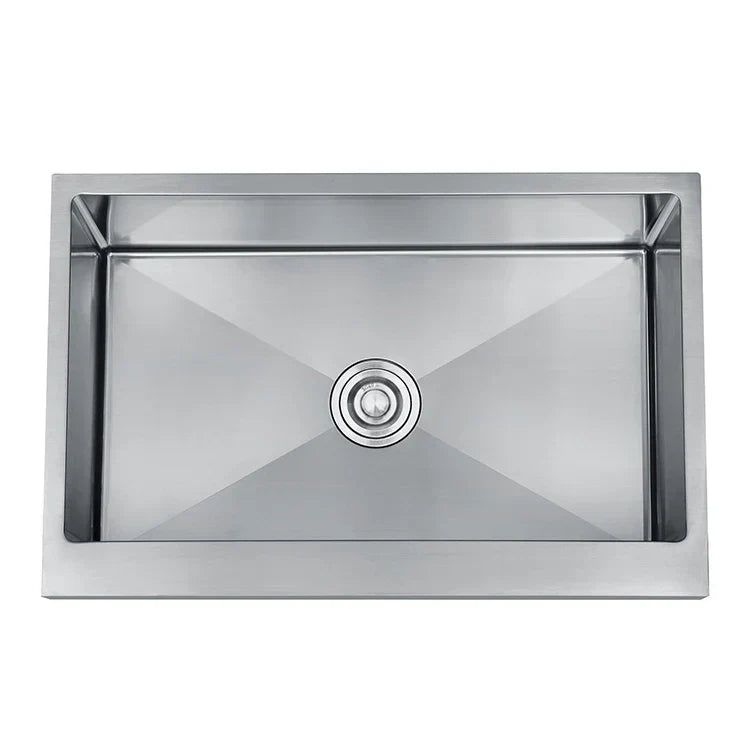 Handcrafted Stainless Steel Square Kitchen Sink (Topmount or Undermount)