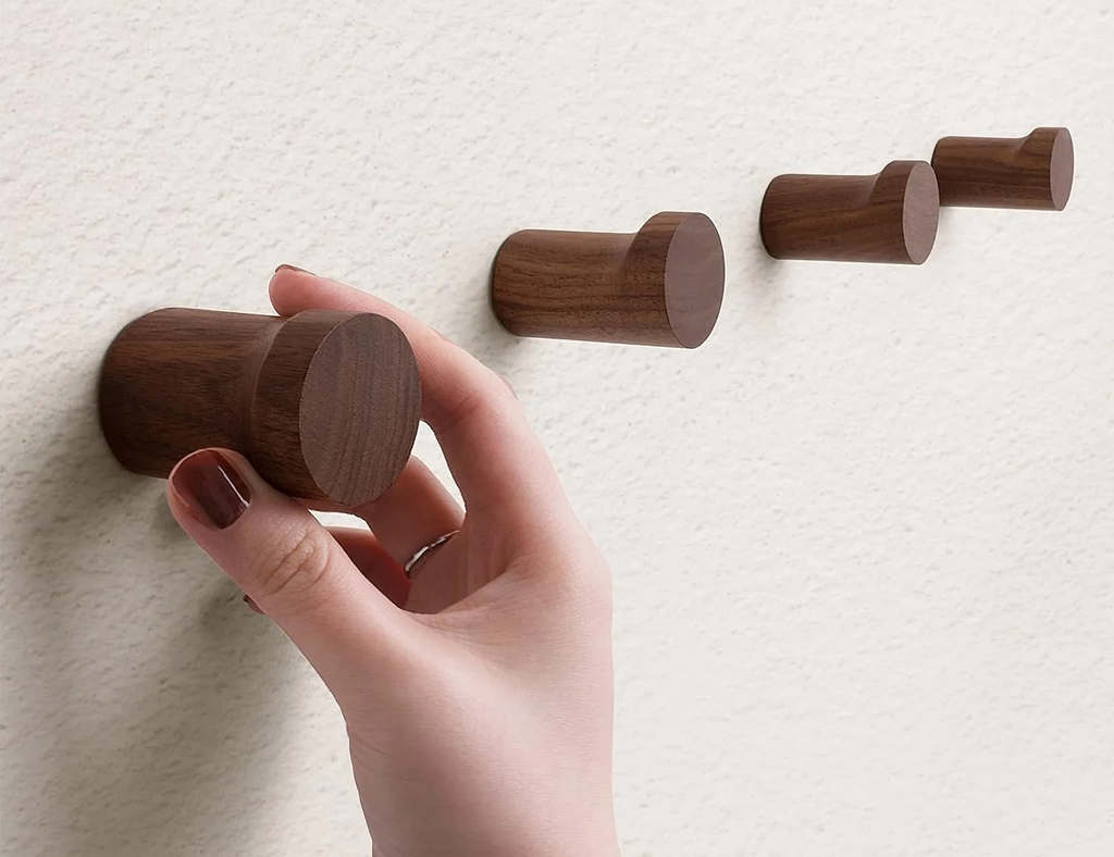 Handcrafted Walnut Non-Slip Wall Hook