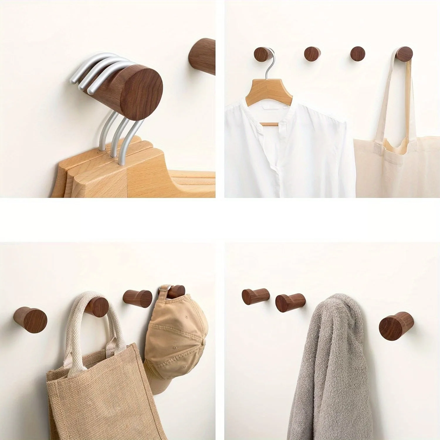 Handcrafted Walnut Non-Slip Wall Hook