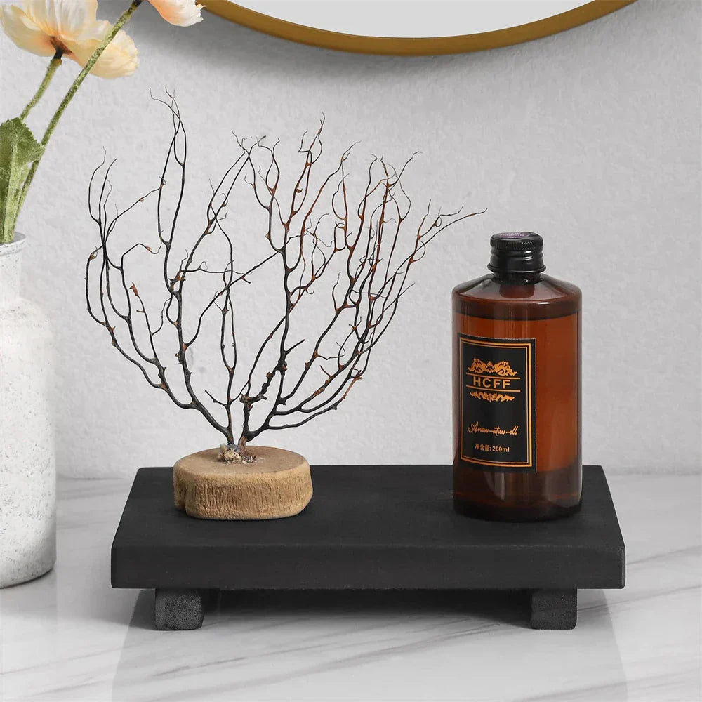 Handcrafted Water-Resistant Wood Tray Stand