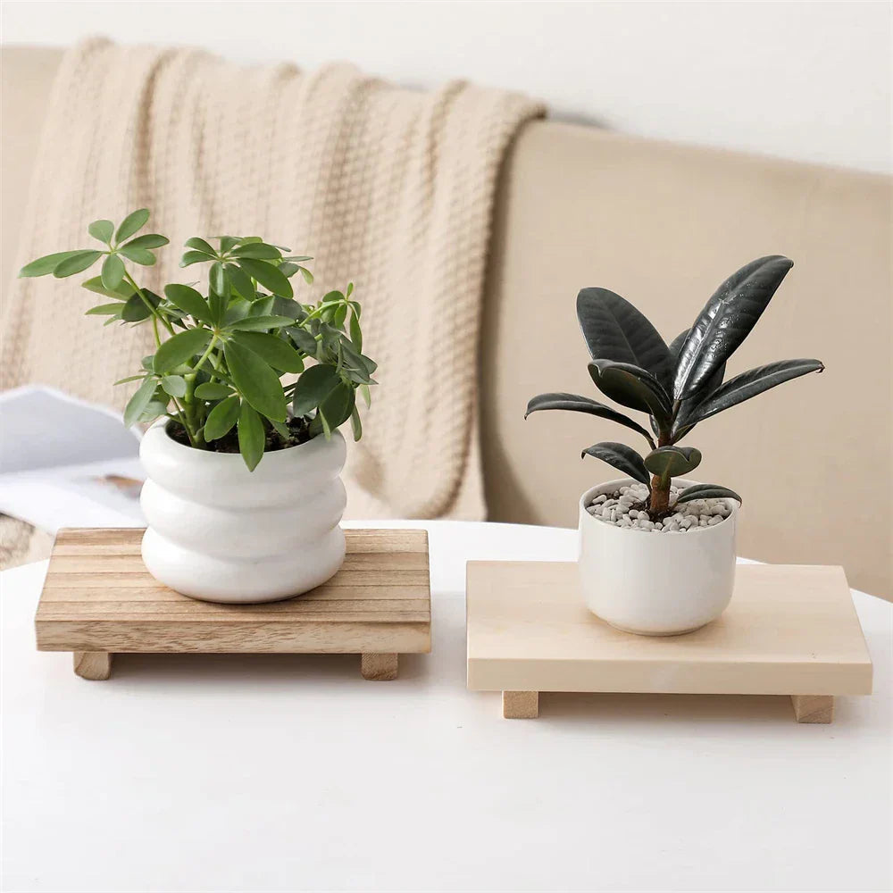 Handcrafted Water-Resistant Wood Tray Stand