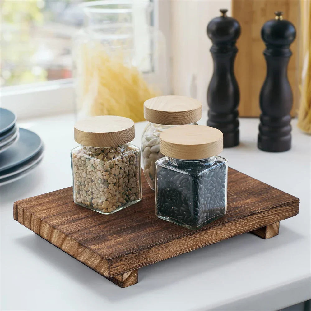 Handcrafted Water-Resistant Wood Tray Stand