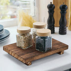 Handcrafted Water-Resistant Wood Tray Stand