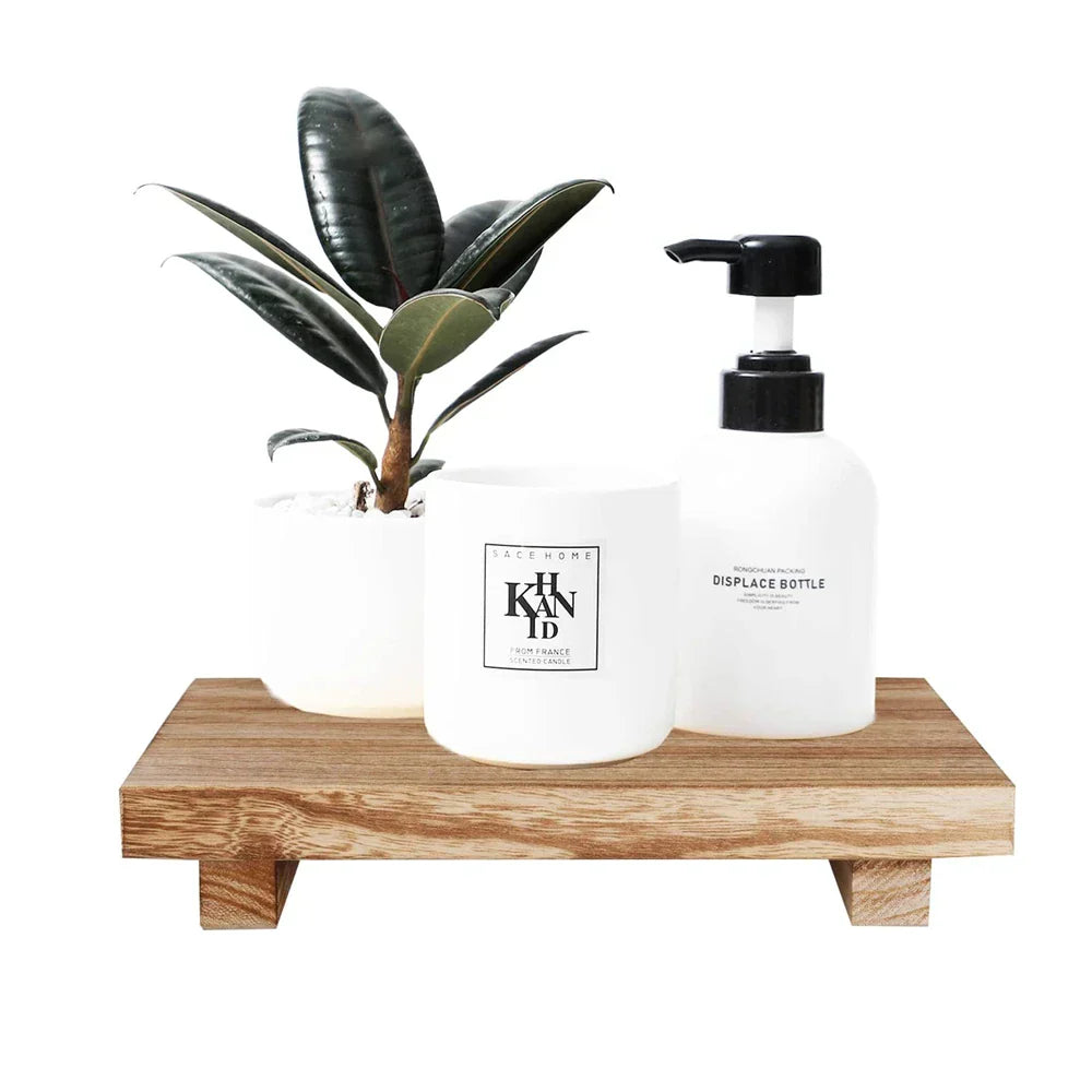 Handcrafted Water-Resistant Wood Tray Stand
