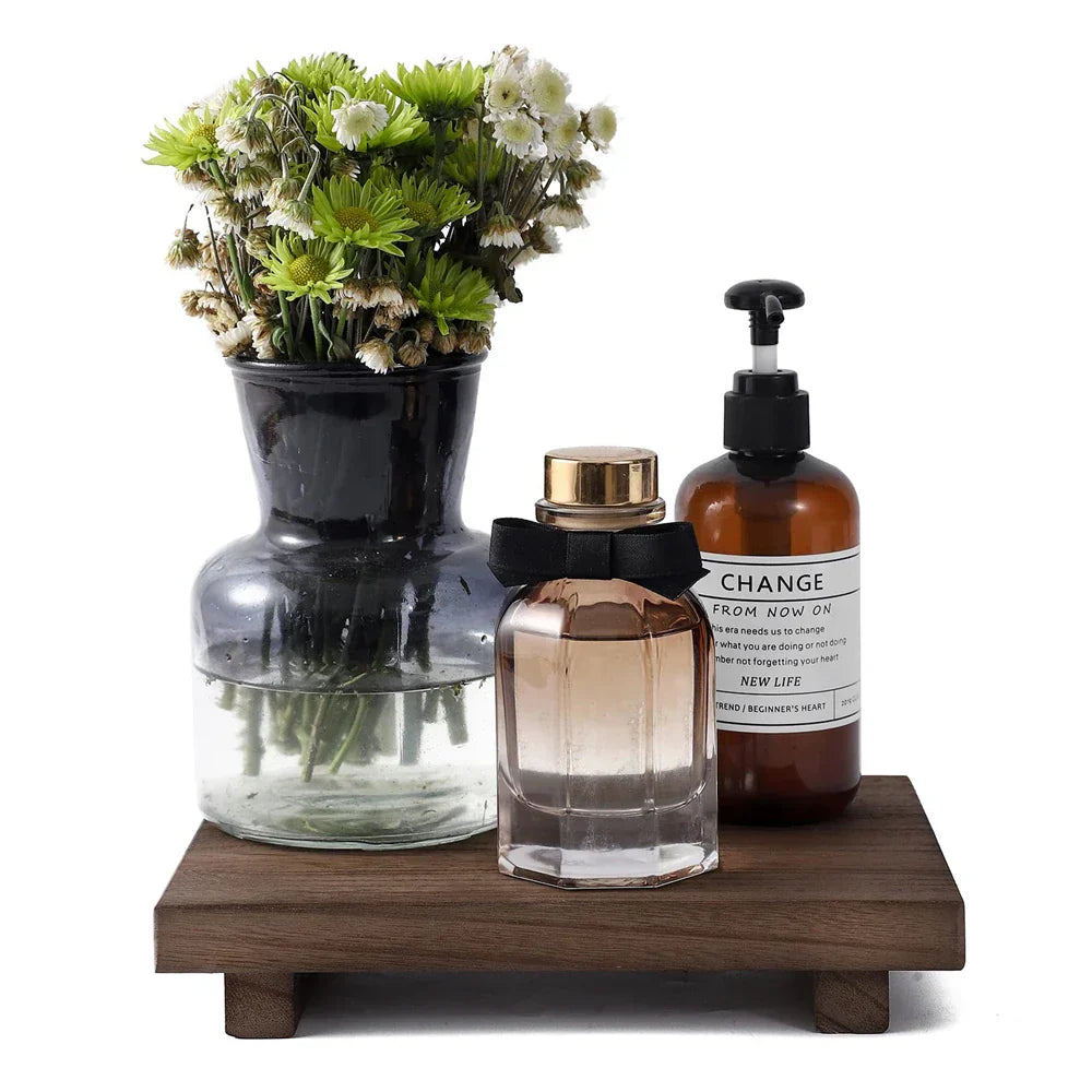 Handcrafted Water-Resistant Wood Tray Stand