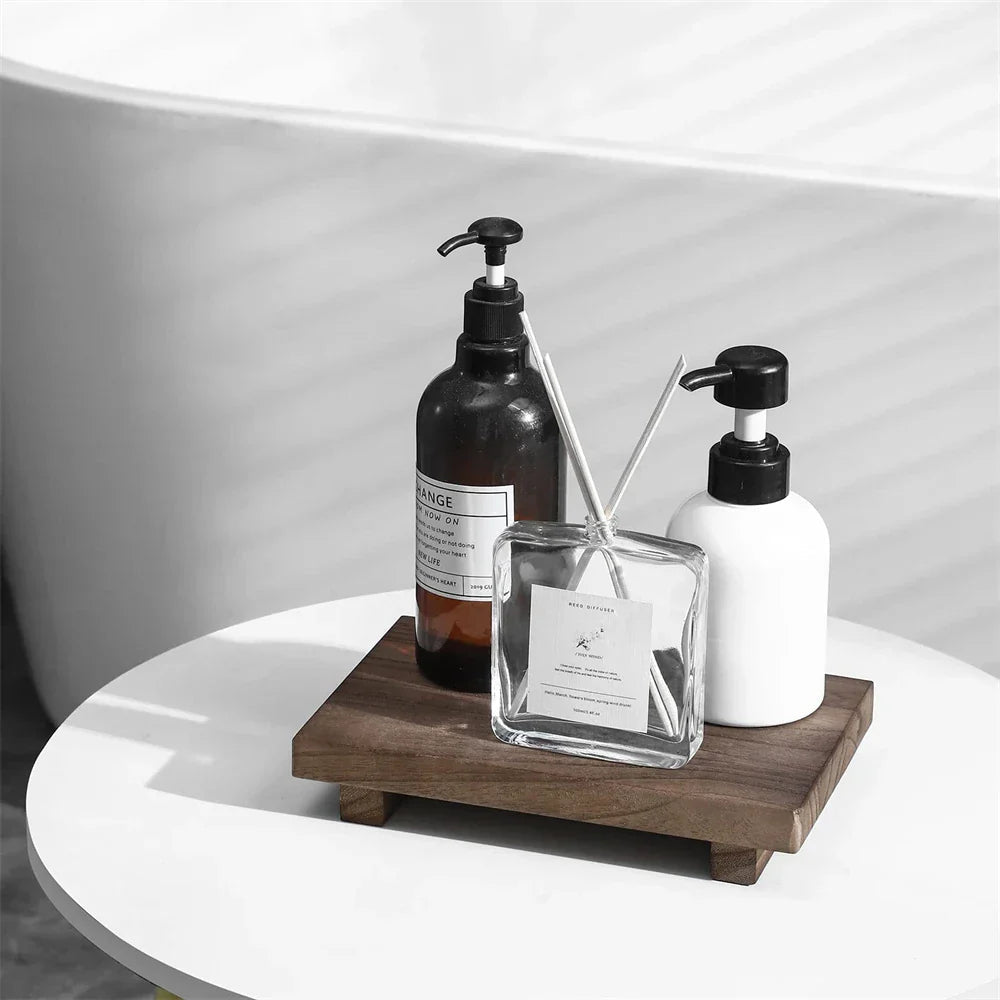 Handcrafted Water-Resistant Wood Tray Stand