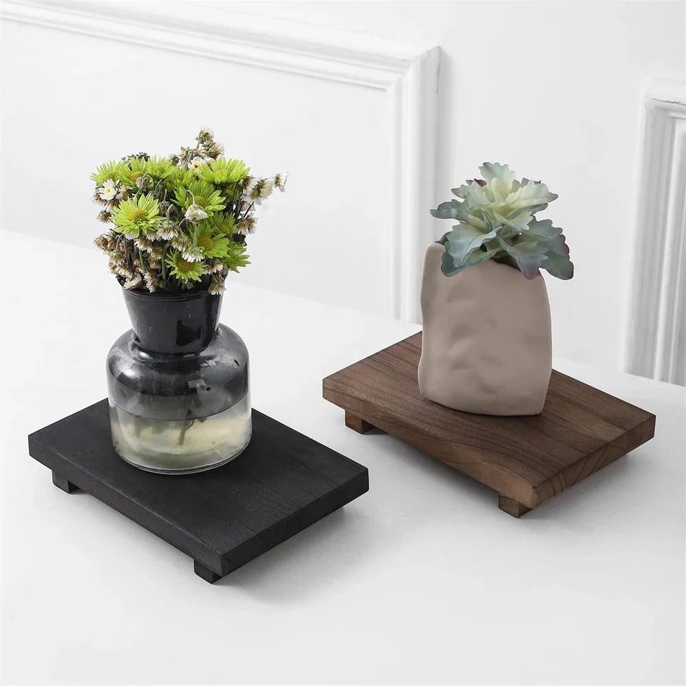 Handcrafted Water-Resistant Wood Tray Stand