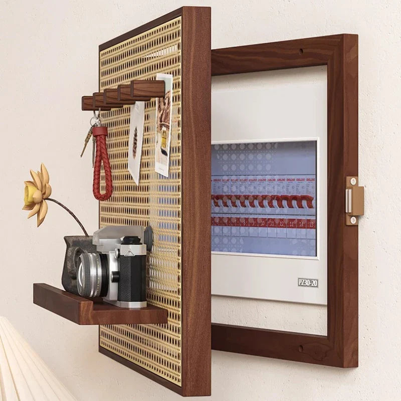 Handwoven Rattan Adhesive-Back Circuit Breaker Cover