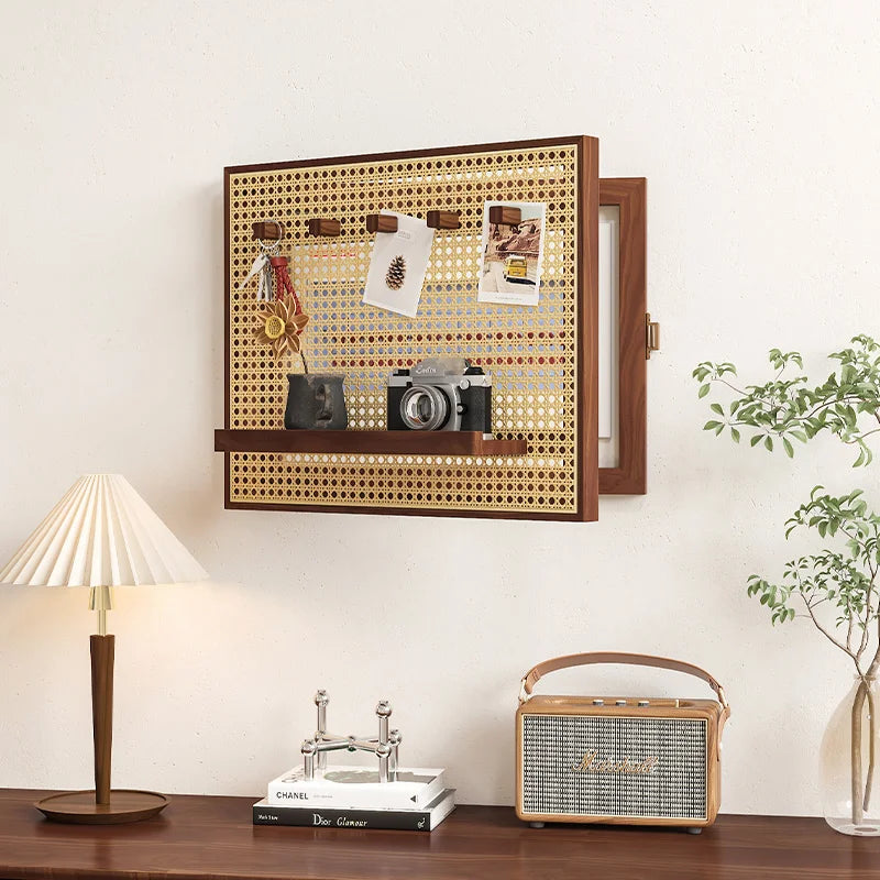 Handwoven Rattan Adhesive-Back Circuit Breaker Cover