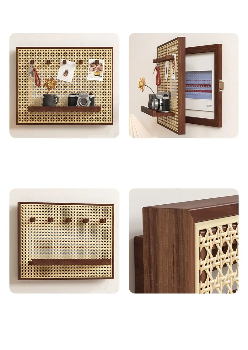 Handwoven Rattan Adhesive-Back Circuit Breaker Cover
