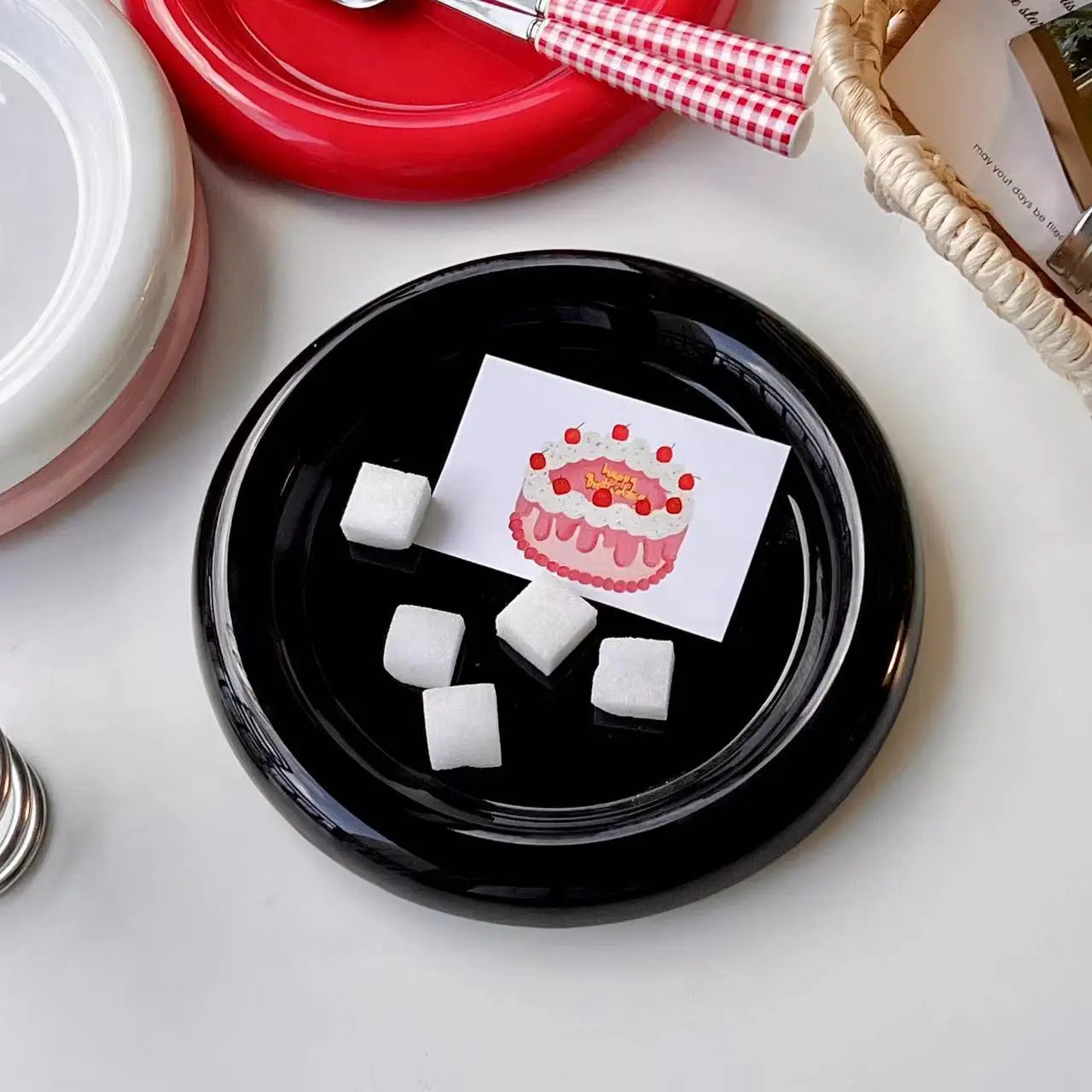 Heat-Resistant Ceramic Dinner Plate (Thick Rim)