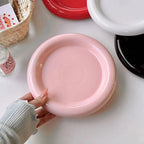 Heat-Resistant Ceramic Dinner Plate (Thick Rim)