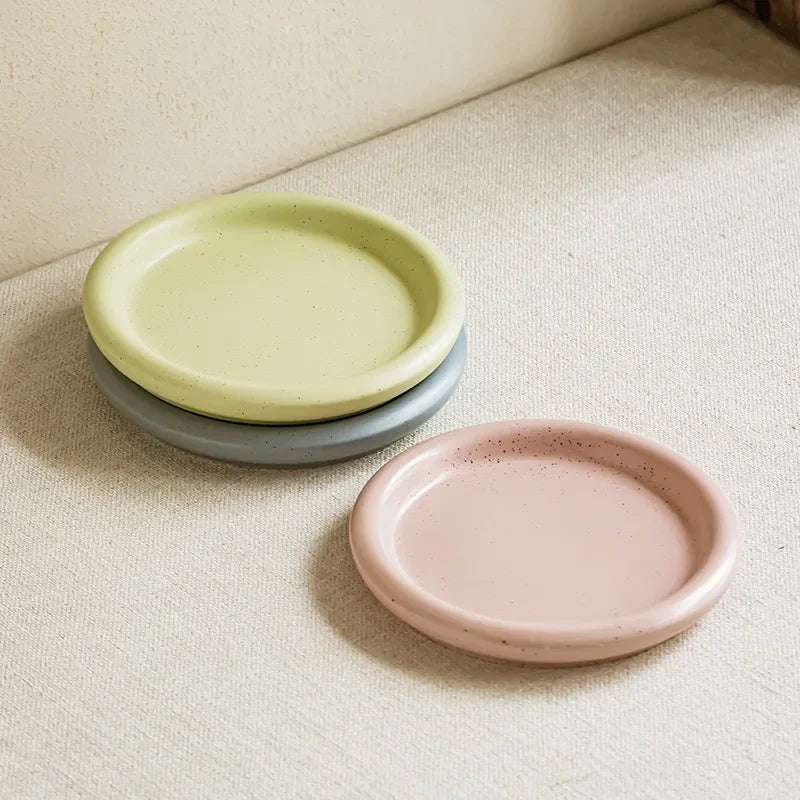 Heat-Resistant Macaron Pastel Ceramic Plate