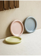 Heat-Resistant Macaron Pastel Ceramic Plate