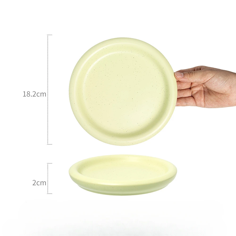 Heat-Resistant Macaron Pastel Ceramic Plate
