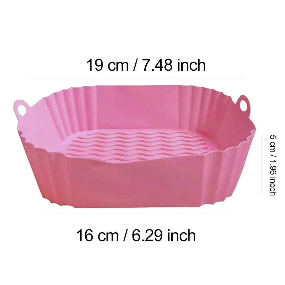 Heat-Resistant Non-Stick Silicone Airfryer Pan (Square)