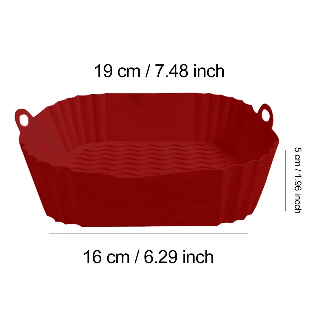 Heat-Resistant Non-Stick Silicone Airfryer Pan (Square)