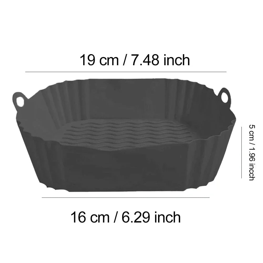 Heat-Resistant Non-Stick Silicone Airfryer Pan (Square)