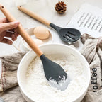 Heat-Resistant Silicone Wooden-Handled Utensil Set (12-Piece)
