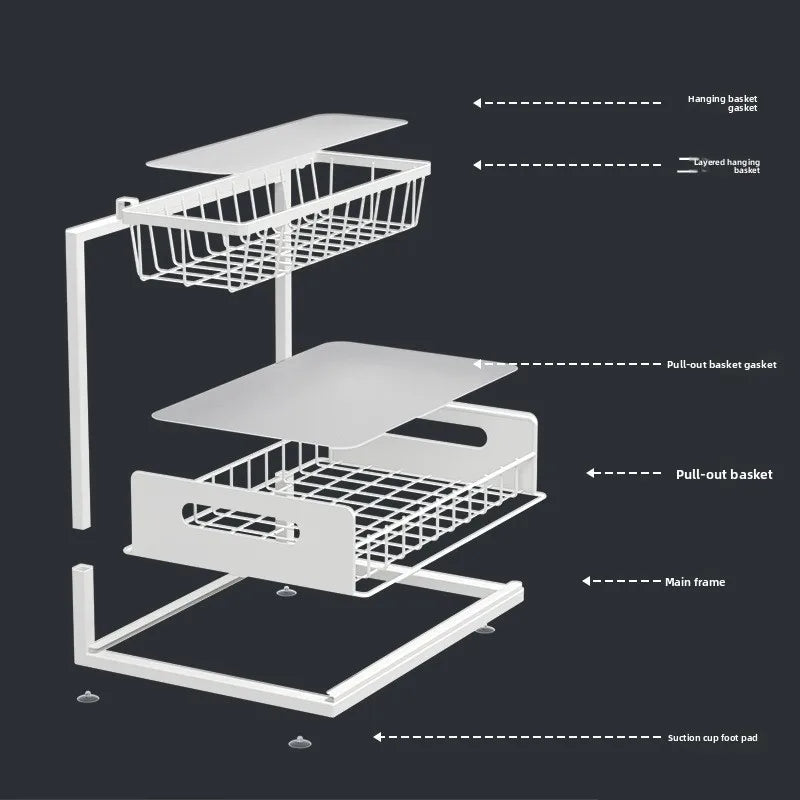 Heavy-Duty Double-Layer Extendable Sink Organizer