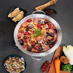 Heavy-Duty Uncoated Stainless Steel Wok (Dual Handles)