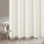 Heavy-Duty Waterproof Linen-Look Shower Curtain