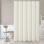 Heavy-Duty Waterproof Linen-Look Shower Curtain