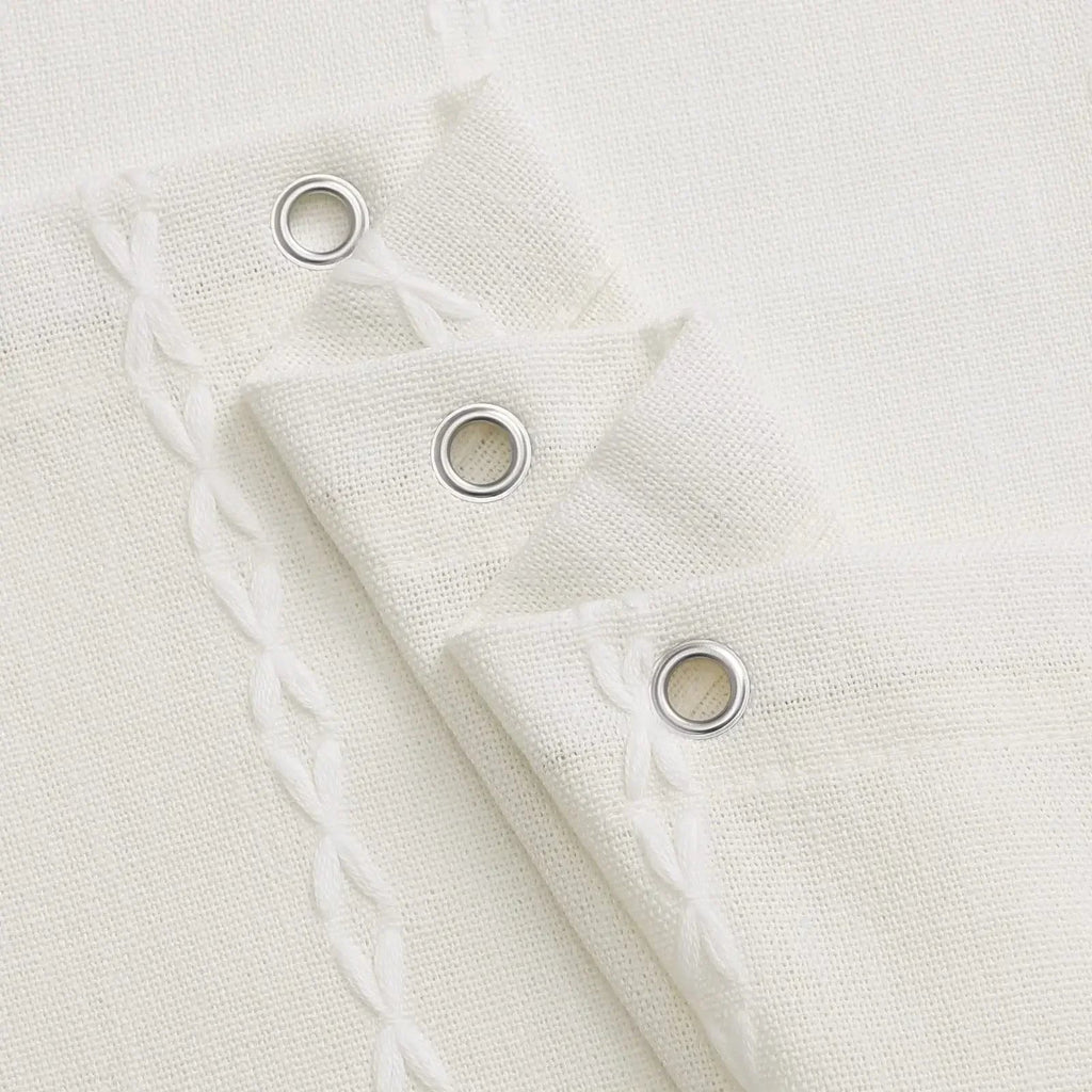 Heavy-Duty Waterproof Linen-Look Shower Curtain