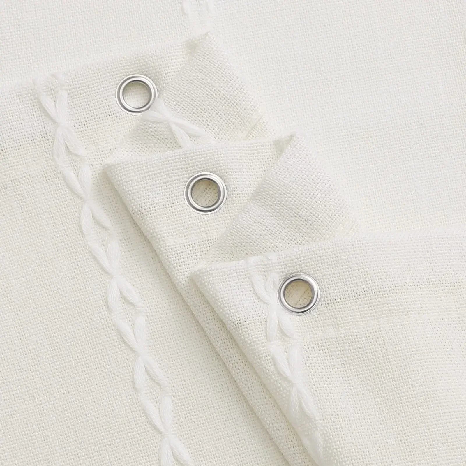Heavy-Duty Waterproof Linen-Look Shower Curtain