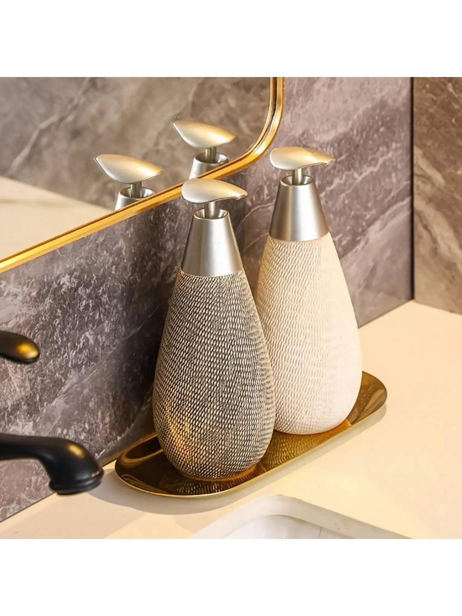 Heavy Glazed Ceramic Drip-Free Pump Soap Dispenser