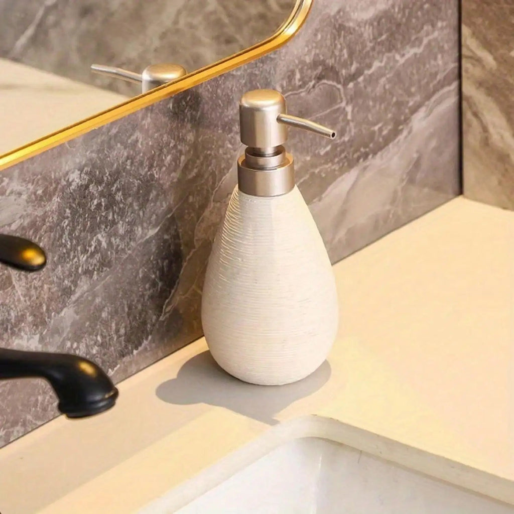 Heavy Glazed Ceramic Drip-Free Pump Soap Dispenser