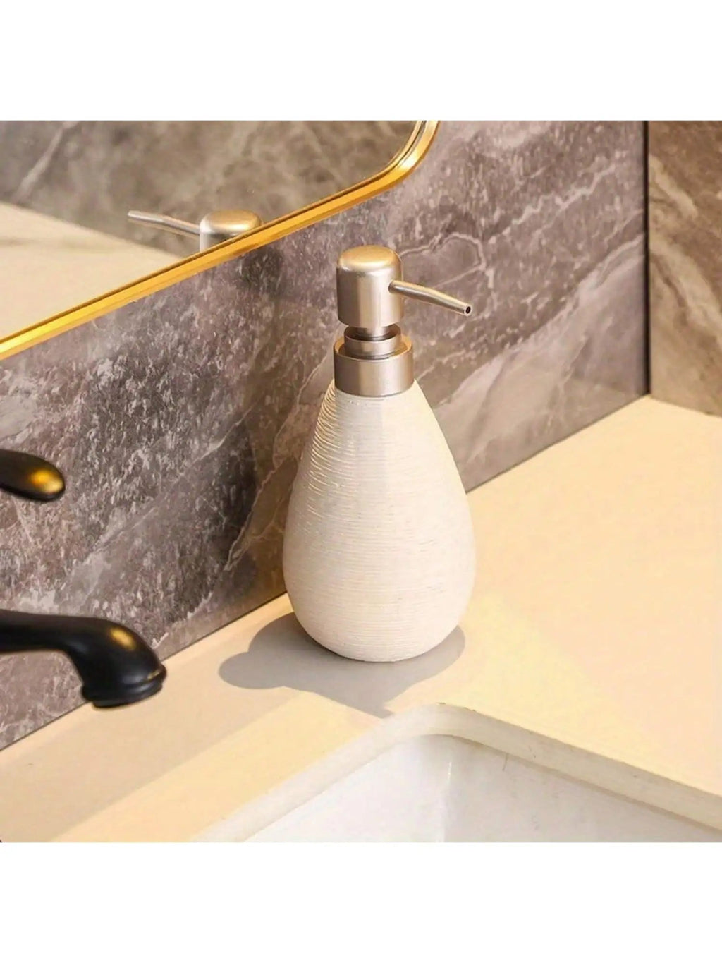 Heavy Glazed Ceramic Drip-Free Pump Soap Dispenser