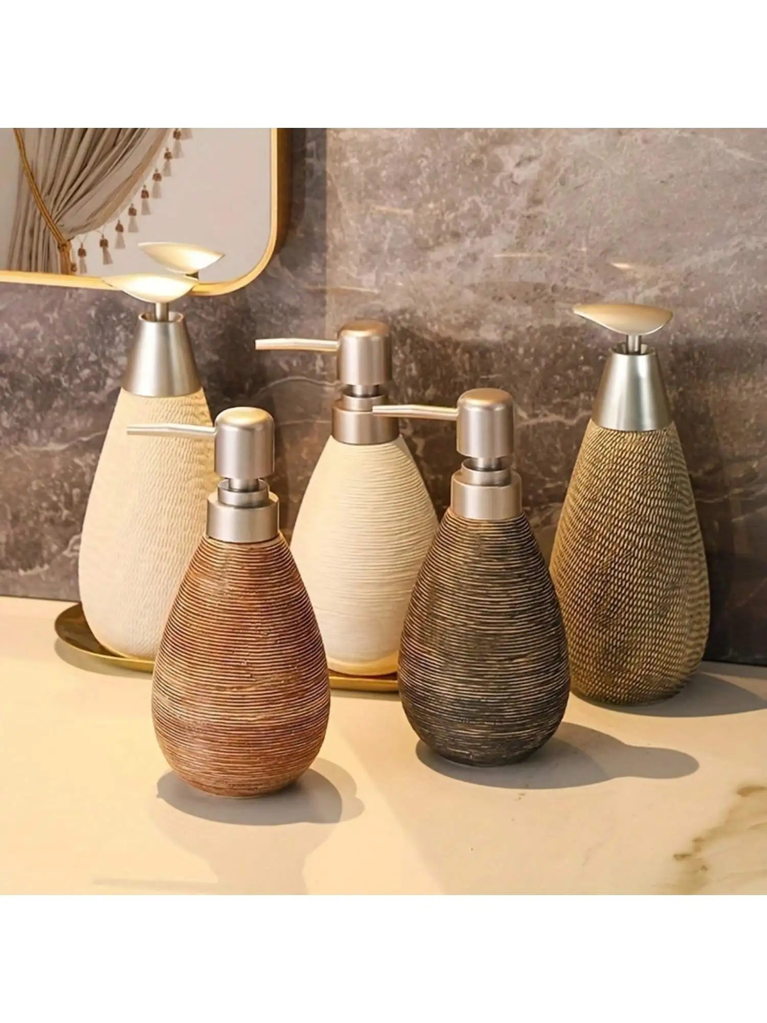 Heavy Glazed Ceramic Drip-Free Pump Soap Dispenser