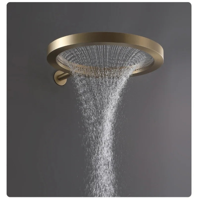 High-Pressure Brushed Stainless Rainfall Shower Head (Wall-Mounted)