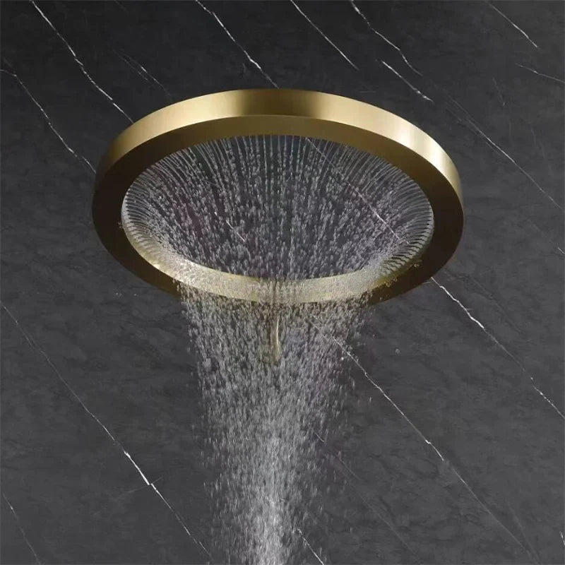 High-Pressure Brushed Stainless Rainfall Shower Head (Wall-Mounted)