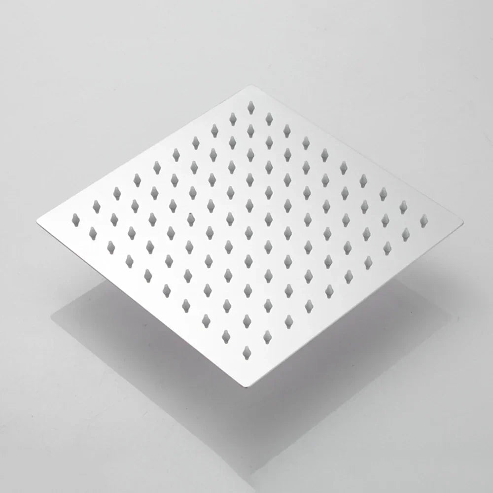 High-Pressure Stainless Steel & Silicone Nozzles Square Rain Shower Head (Ceiling Mount)