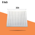 High-Pressure Stainless Steel & Silicone Nozzles Square Rain Shower Head (Ceiling Mount)