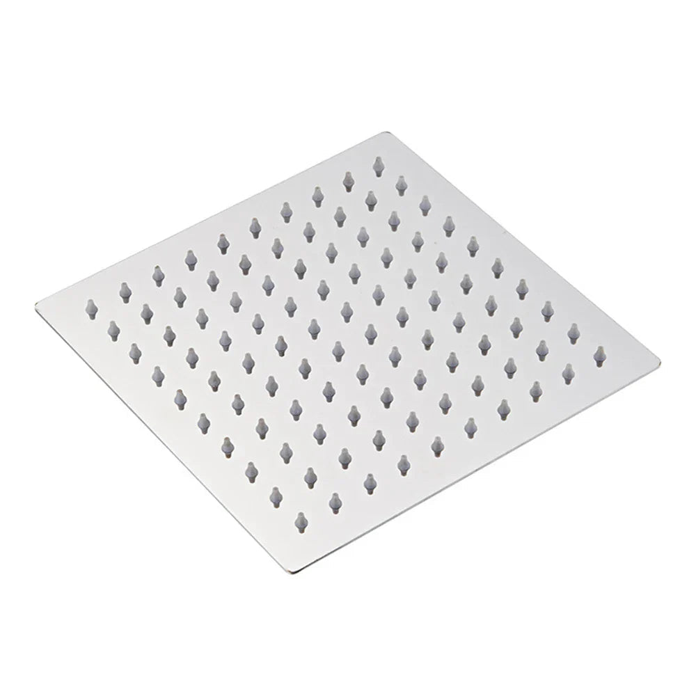 High-Pressure Stainless Steel & Silicone Nozzles Square Rain Shower Head (Ceiling Mount)