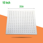 High-Pressure Stainless Steel & Silicone Nozzles Square Rain Shower Head (Ceiling Mount)