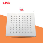 High-Pressure Stainless Steel & Silicone Nozzles Square Rain Shower Head (Ceiling Mount)