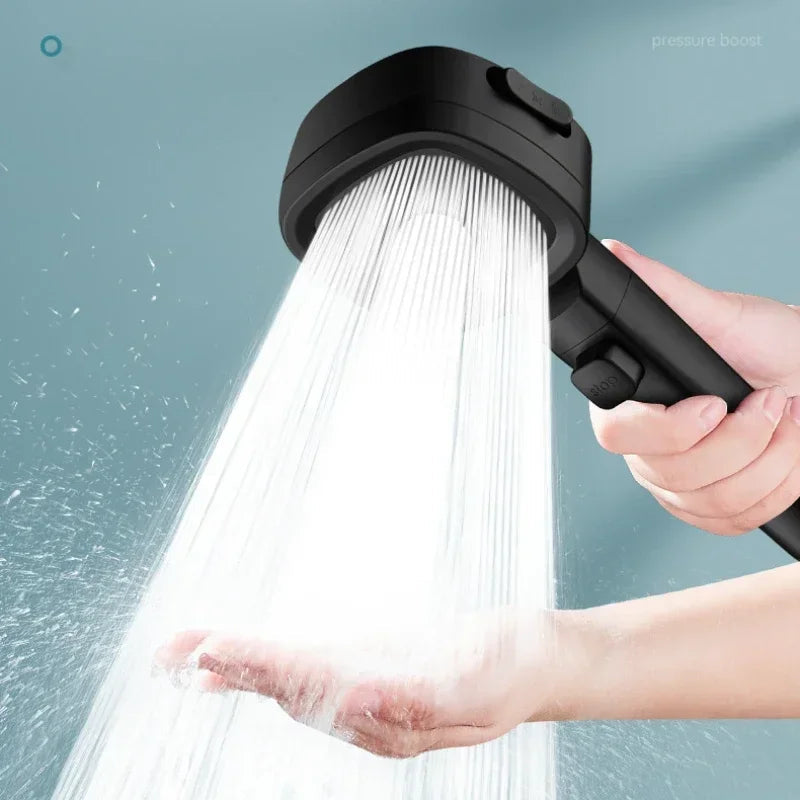 High-Pressure Water-Saving Square Handheld Shower Head (3 Spray Modes)