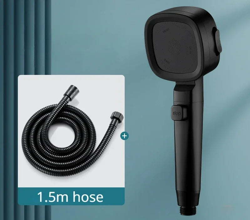 High-Pressure Water-Saving Square Handheld Shower Head (3 Spray Modes)