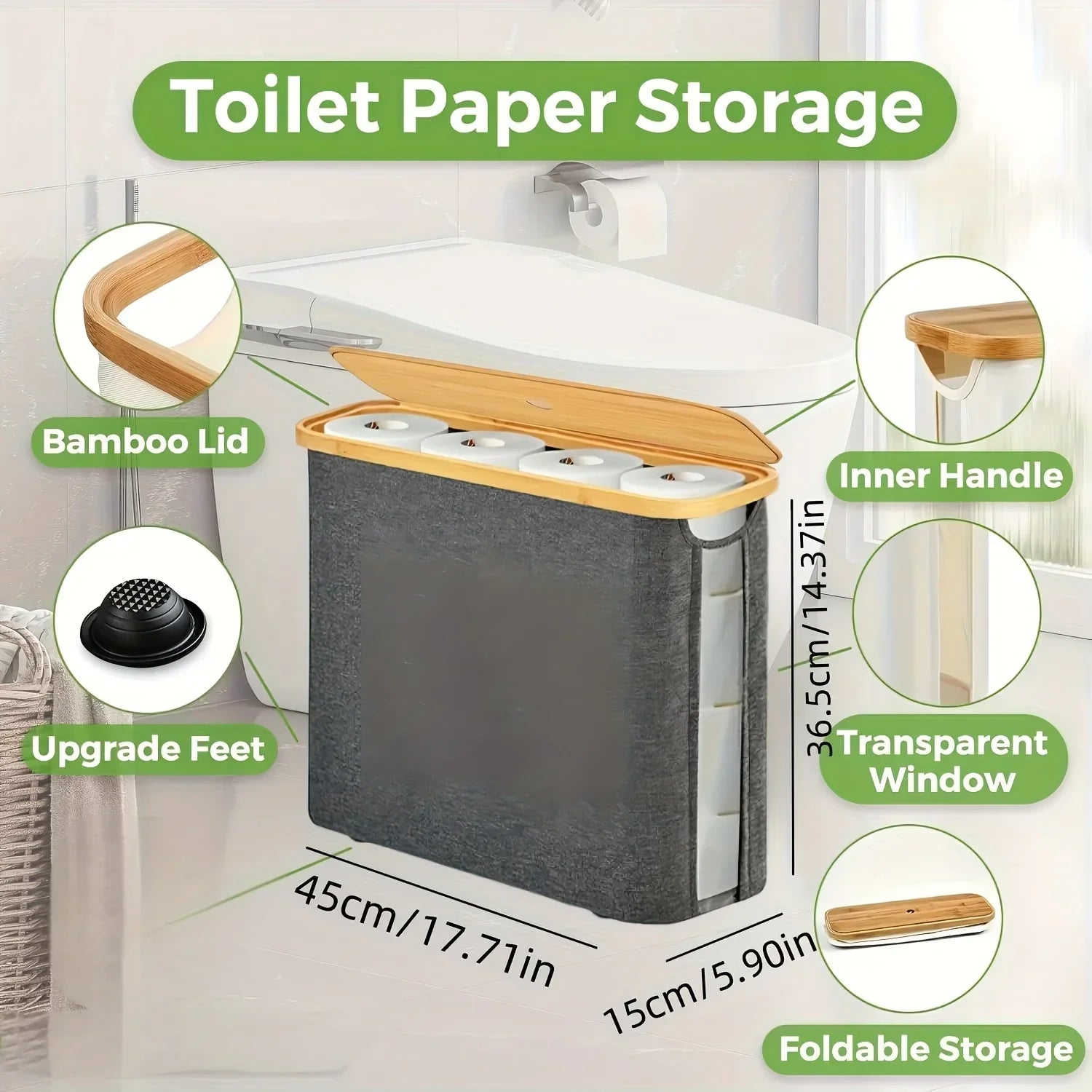 Hygienic Closed-Top Durable Plastic Toilet Paper Holder