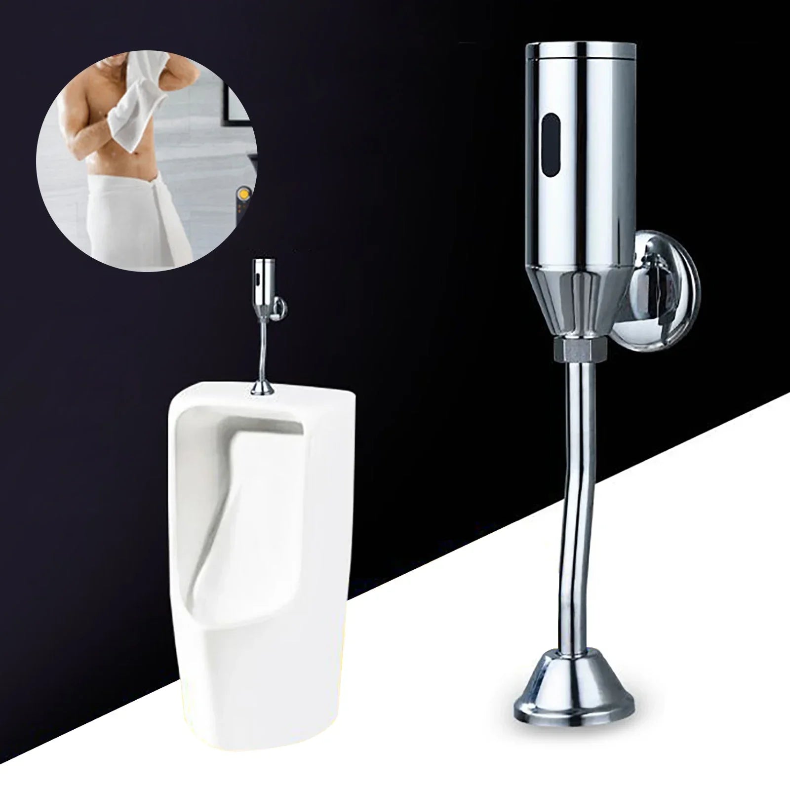 Infrared Touchless Brass Urinal Flush Valve (Stainless S-Pipe)