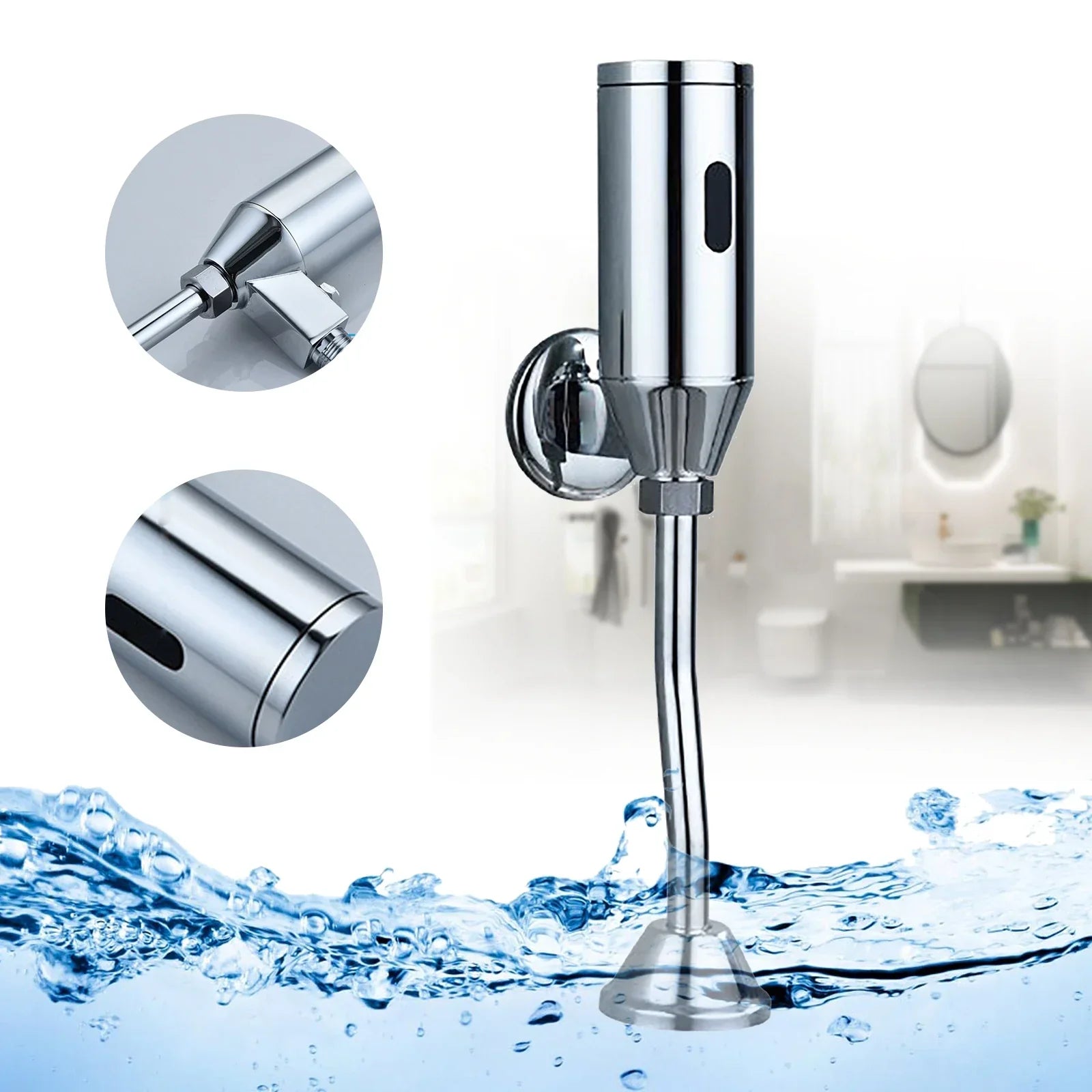 Infrared Touchless Brass Urinal Flush Valve (Stainless S-Pipe)