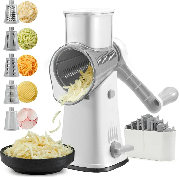 Interchangeable Stainless Steel Rotary Grater (5-in-1)
