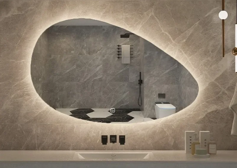 Irregular Backlit Smart Touch LED Bathroom Mirror